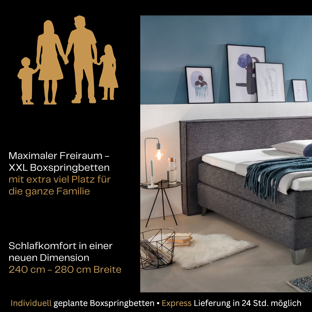 Fürstenhof – Boxspringbett "Avantgarde" 240 x 200 cm - 280 x 220 cm