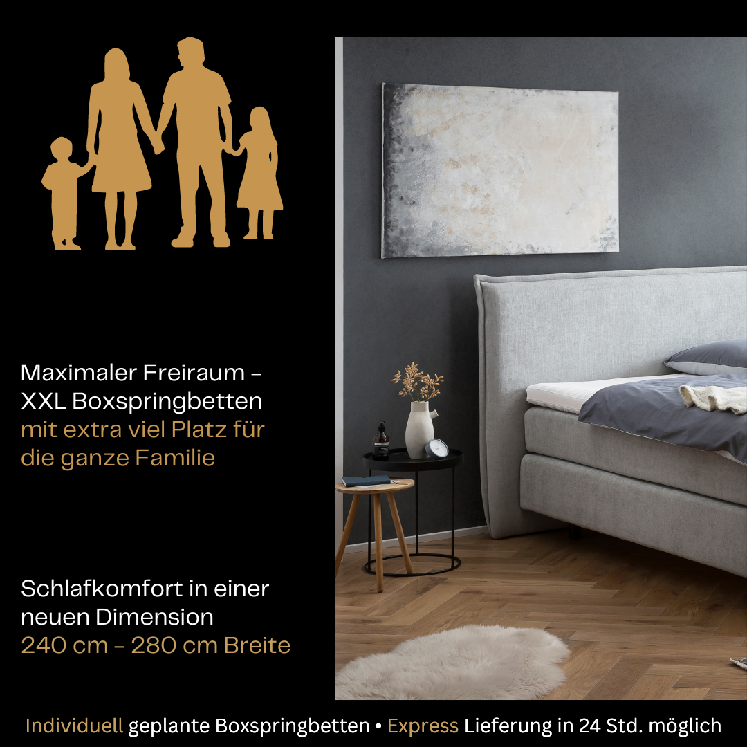Fürstenhof – Boxspringbett "Baron" 240 x 200 cm - 280 x 220 cm