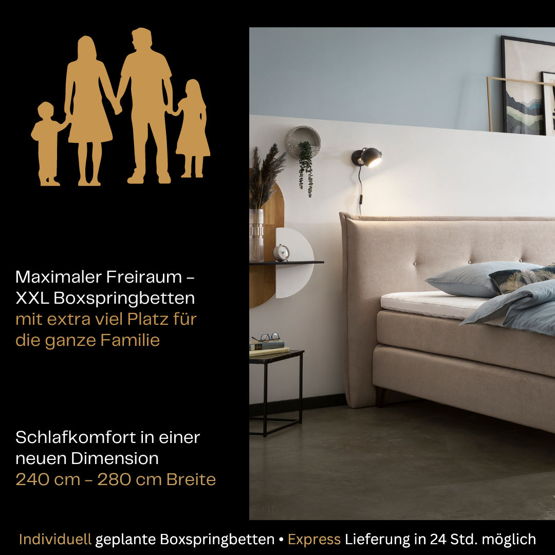 Fürstenhof – Boxspringbett "Baroness" 240 x 200 cm - 280 x 220 cm