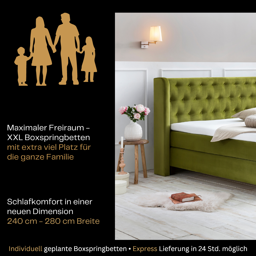 Fürstenhof – Boxspringbett "Belle Epoque" 240 x 200 cm - 280 x 220 cm