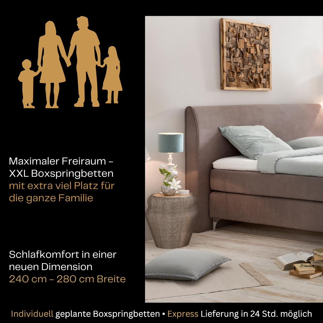 Fürstenhof – Boxspringbett "Classic" 240 x 200 cm - 280 x 220 cm
