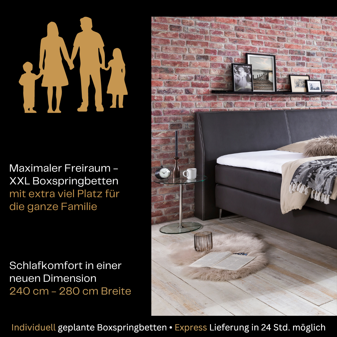 Fürstenhof – Boxspringbett "Lord" 240 x 200 cm - 280 x 220 cm