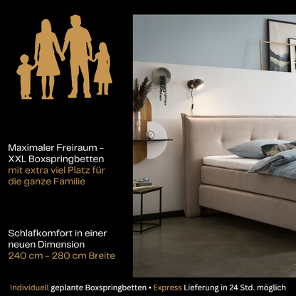 Fürstenhof – Boxspringbett "Baroness" 240 x 200 cm - 280 x 220 cm