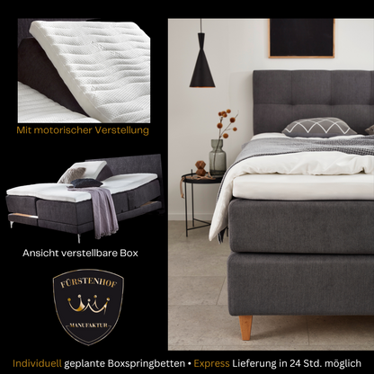 Fürstenhof – Boxspringbett elektrisch verstellbar "Queen" 90 x 200 cm - 240 x 210 cm