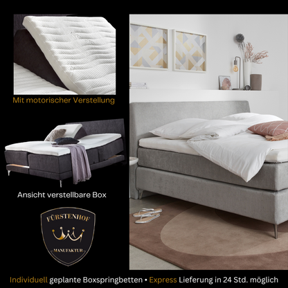 Fürstenhof – Boxspringbett elektrisch verstellbar "SMART" 90 x 200 cm - 240 x 210 cm