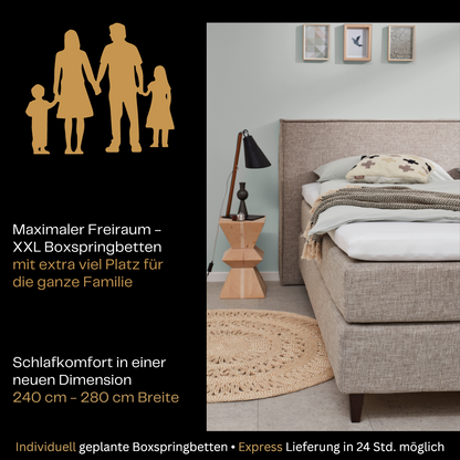 Fürstenhof – Boxspringbett "SMART" 240 x 200 cm - 280 x 220 cm